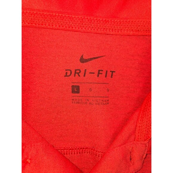 Nike Dri-Fit Red Polo Shirt Large Short Sleeve Lightweight Athletic Wear - Picture 5 of 7